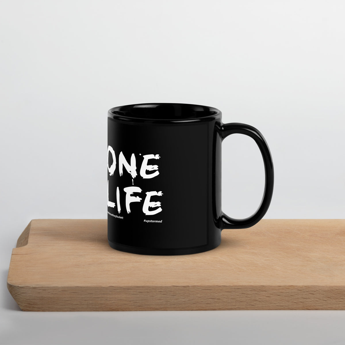 One Life Upstormed Black Glossy Mug