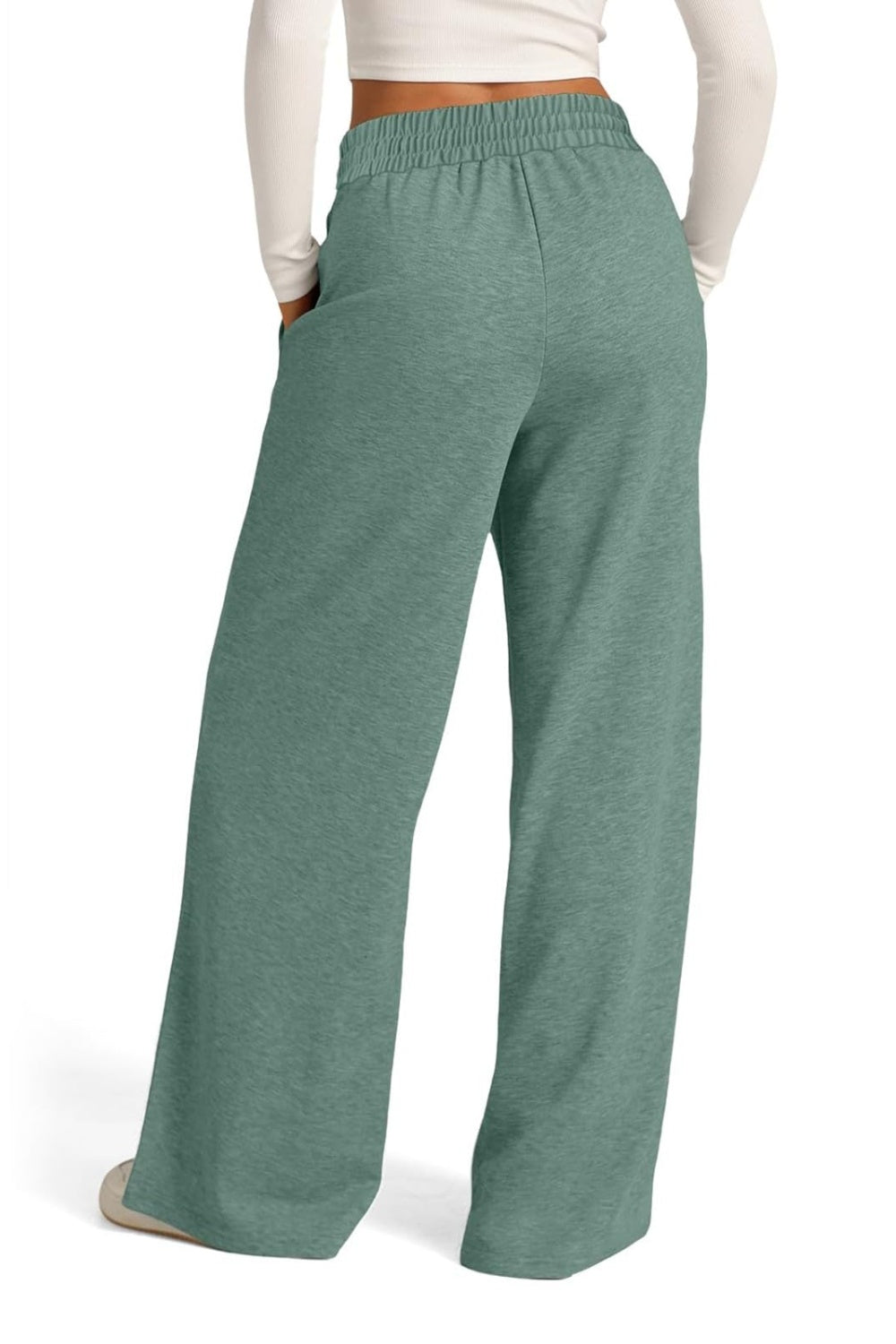 Drawstring Elastic Waist Wide Leg Pants – product image 11