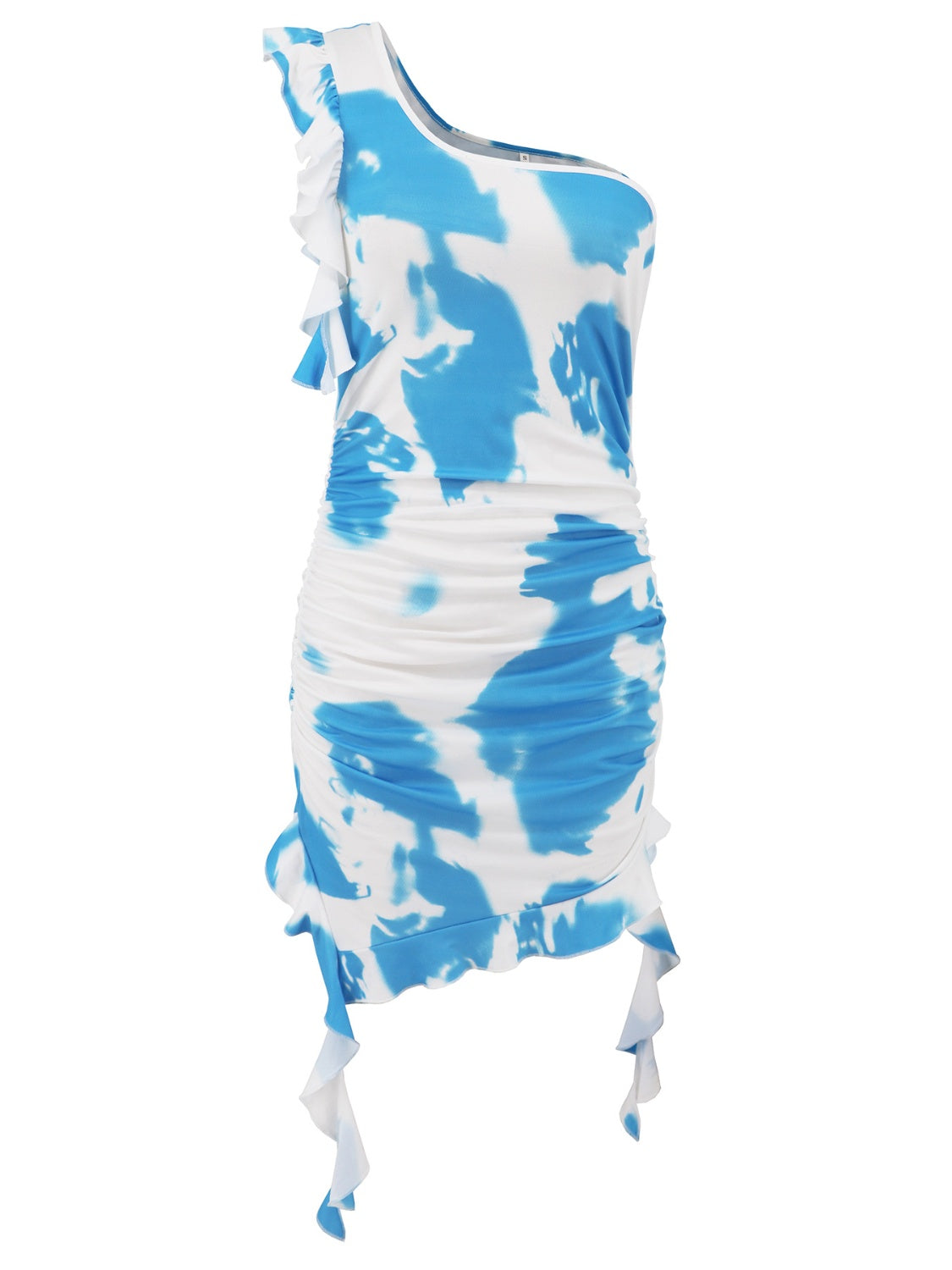 Ruffled Tie-Dye Single Shoulder Mini Dress – product image 9