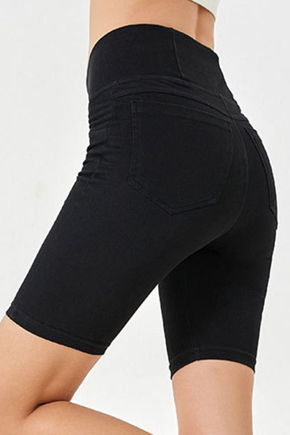 Basic Bae Asymmetrical Waist Denim Shorts with Pockets – product image 15