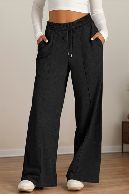 Drawstring Elastic Waist Wide Leg Pants – product image 22