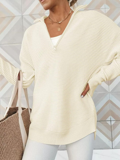 Half Zip Long Sleeve Knit Top – product image 28