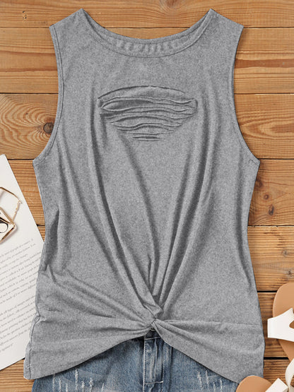 Cutout Twisted Round Neck Tank – product image 3