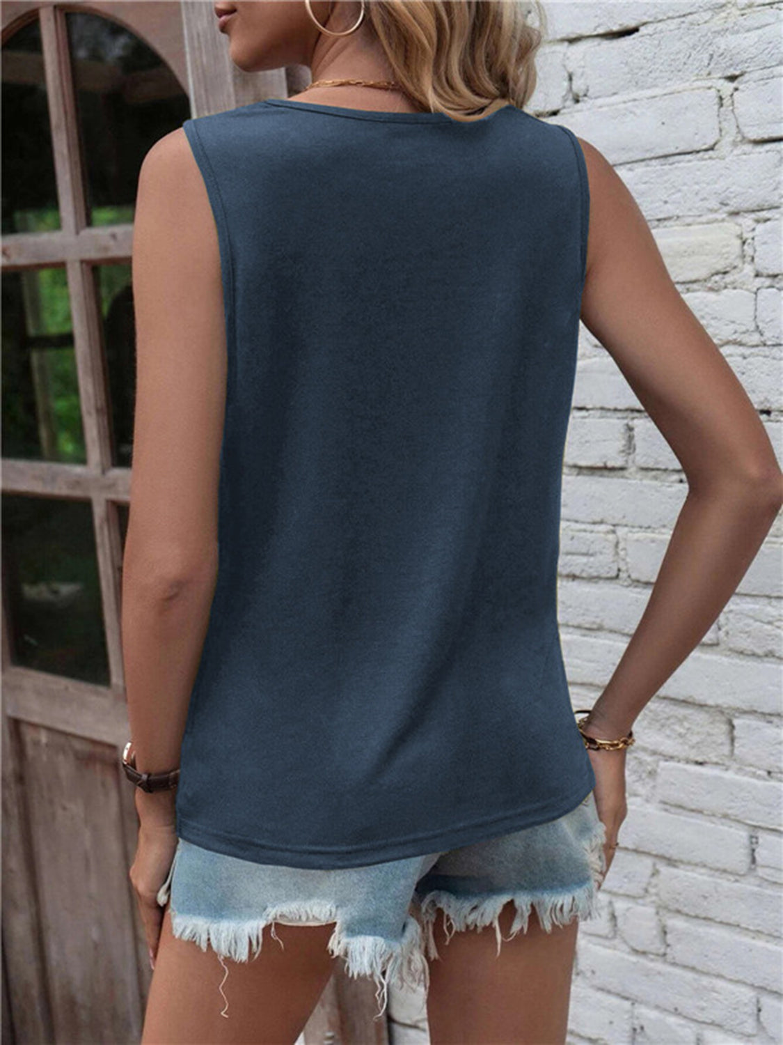 Cutout Twisted Round Neck Tank – product image 13