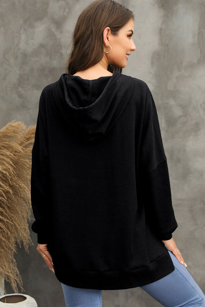 Waffle-Knit Long Sleeve Hoodie – product image 3