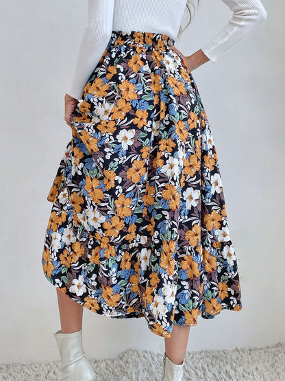 Printed Elastic Waist Midi Skirt – product image 8
