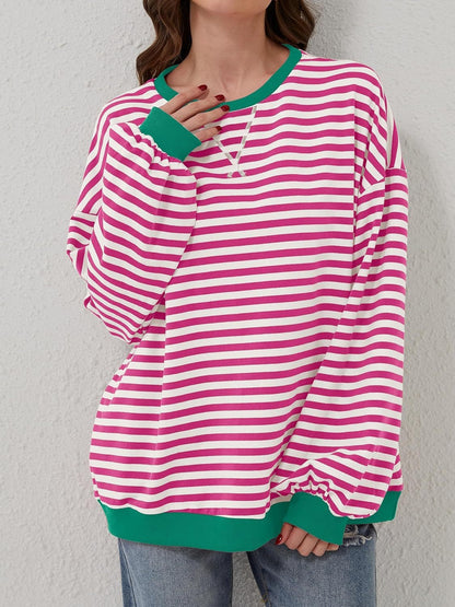 Contrast Striped Long Sleeve Sweatshirt – product image 6