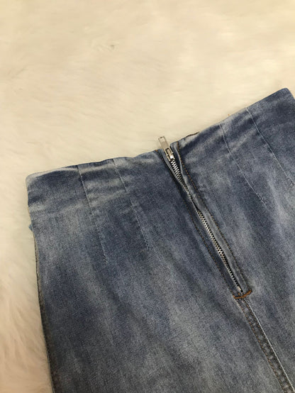Women's Clothing Fashion Slit Tassel Denim Skirt
