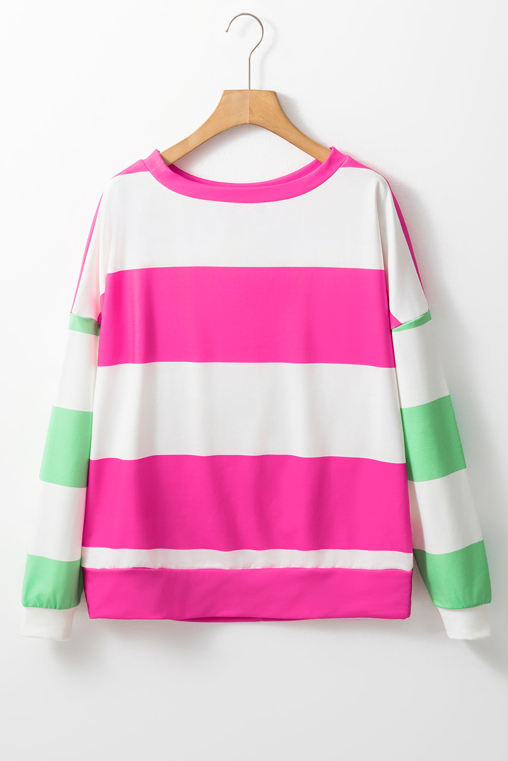 Contrast Color Block Round Neck Long Sleeve Top – product image 7