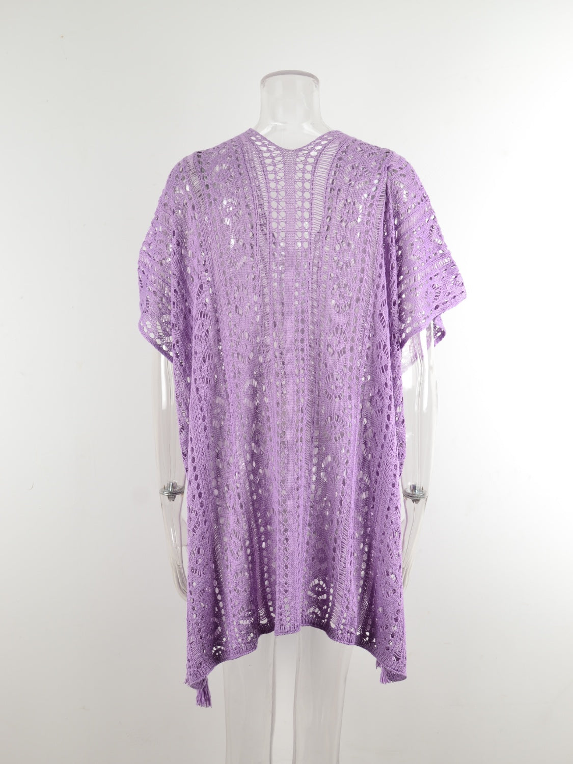 Cutout V-Neck Cover-Up with Tassel – product image 6