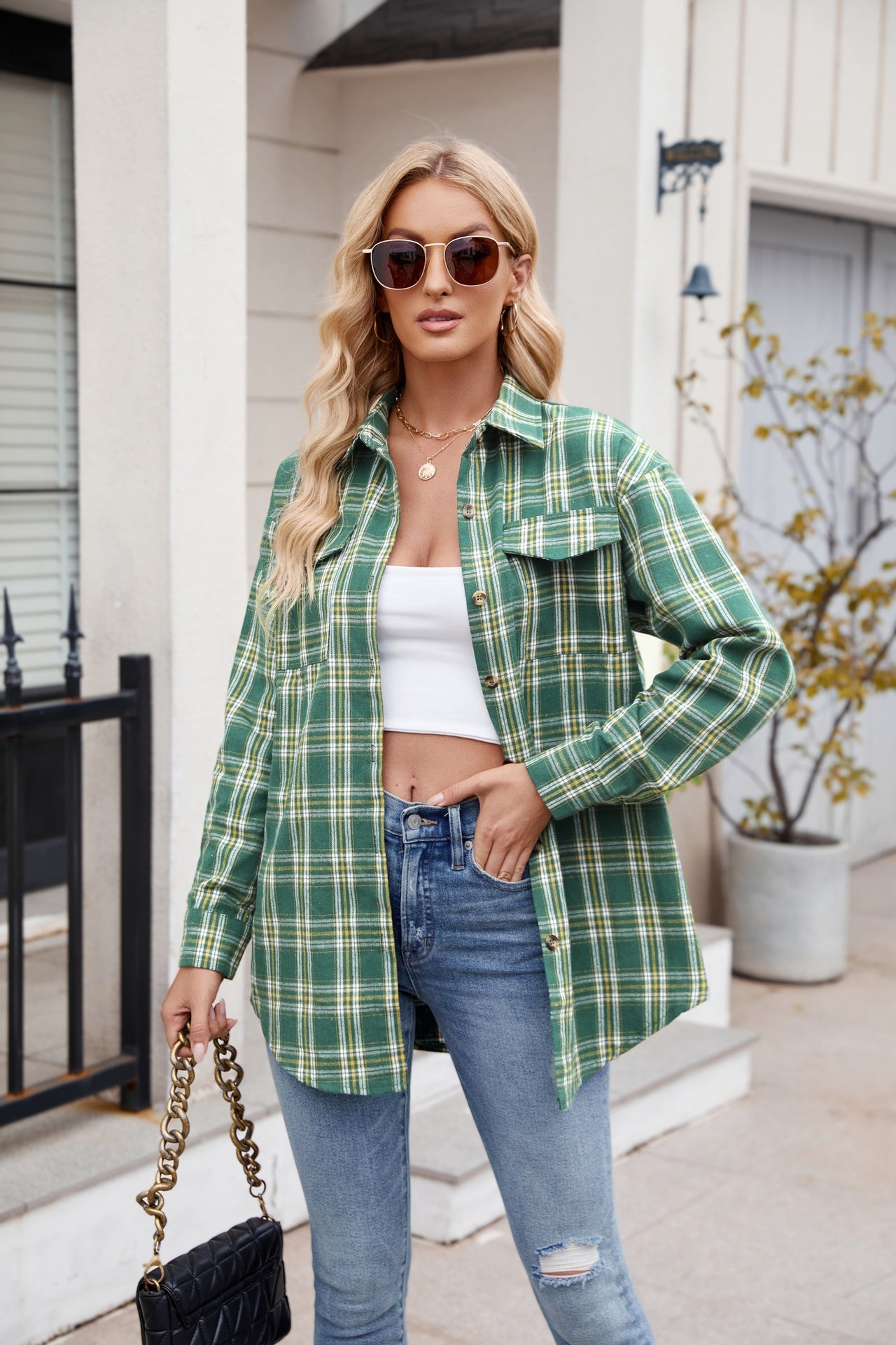 Plaid Button Up Long Sleeve Shirt – product image 23