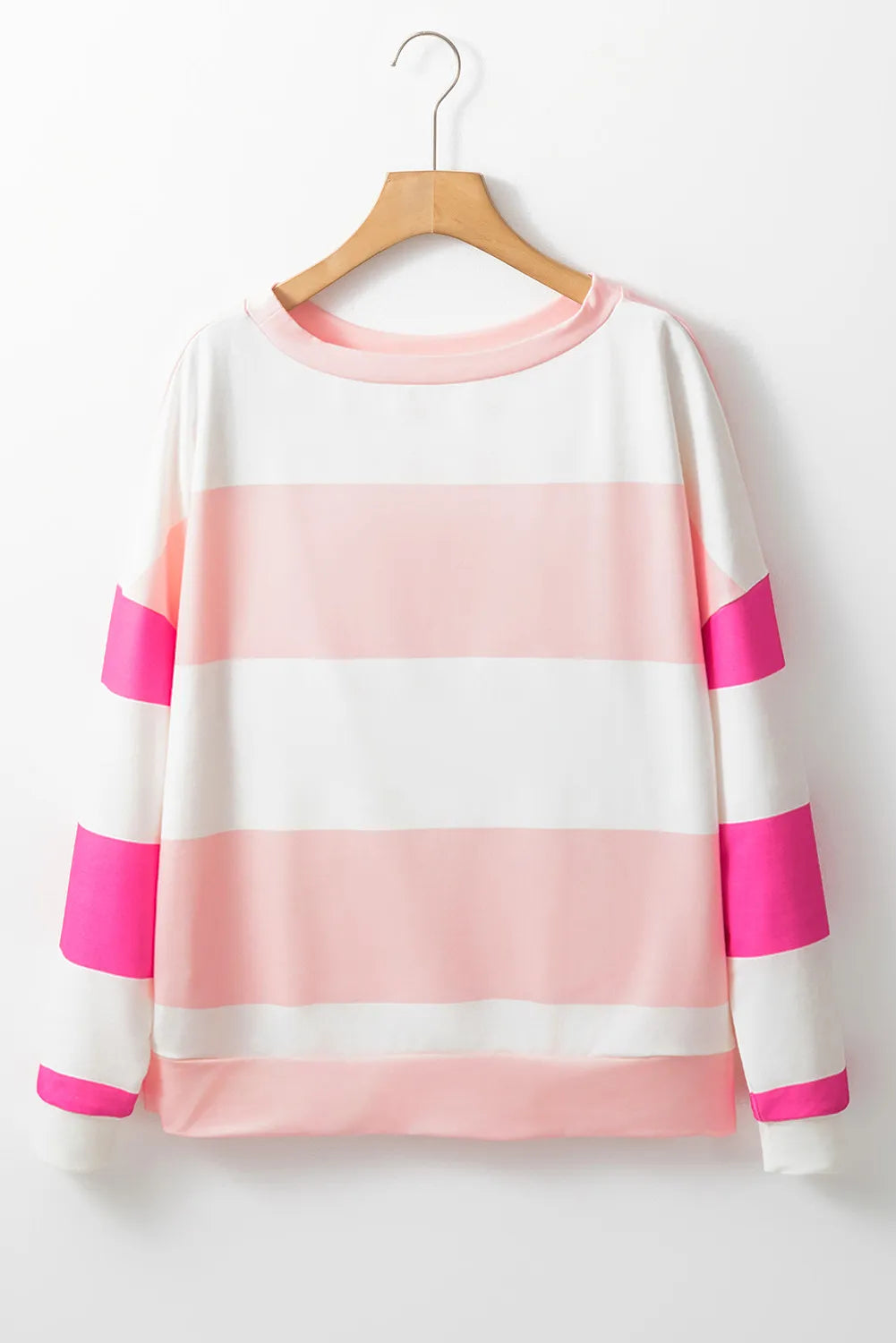Contrast Color Block Round Neck Long Sleeve Top – product image 3