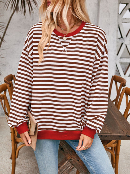 Contrast Striped Long Sleeve Sweatshirt – product image 28