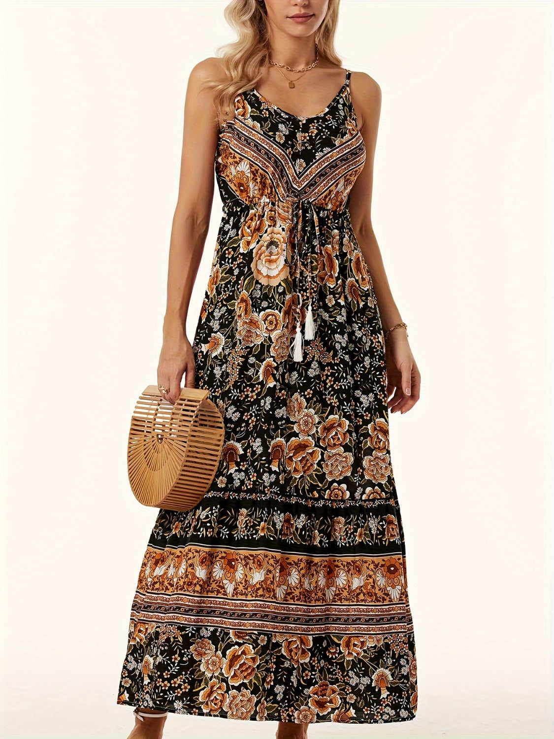 Printed Scoop Neck Midi Cami Dress – product image 7
