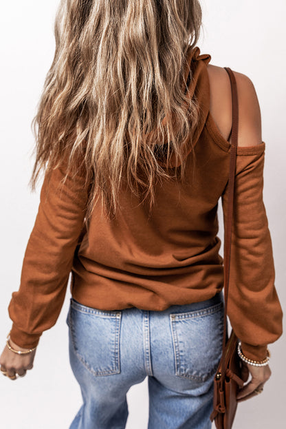 Cold Shoulder Long Sleeve Hoodie – product image 5