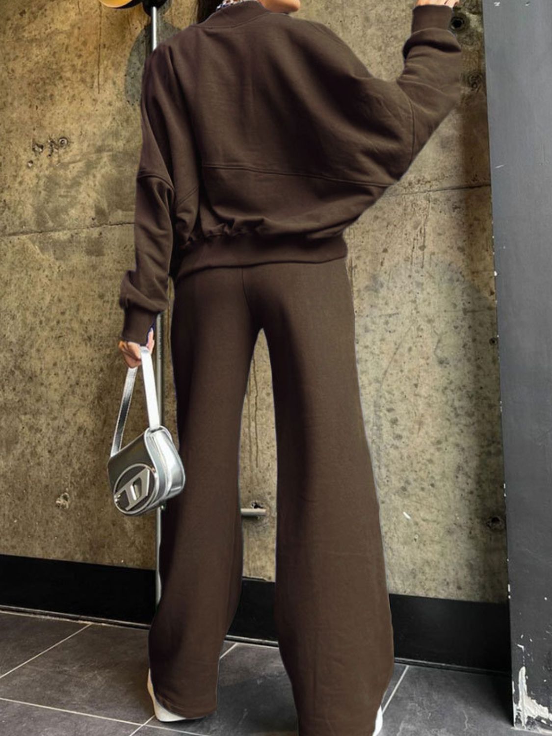 Baseball Collar Zip Up Top and Drawstring Paants Set – product image 16