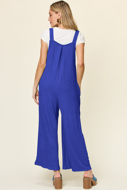 Double Take Full Size Texture Sleeveless Wide Leg Overall – product image 6