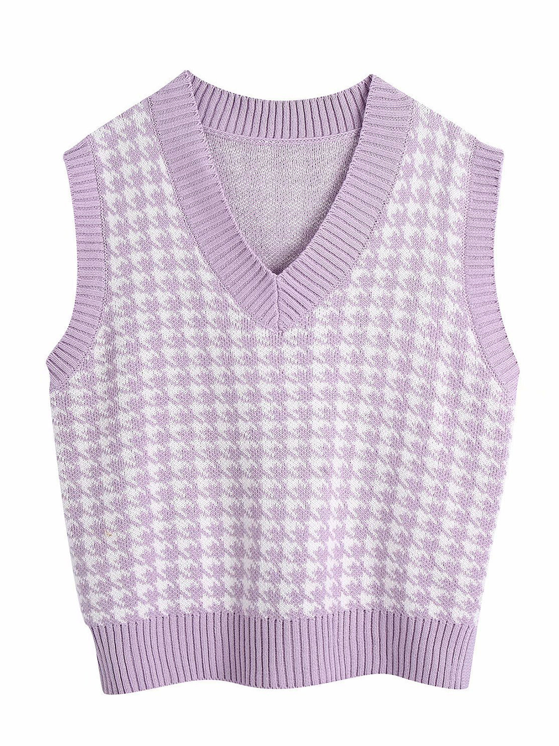 Houndstooth V-Neck Sweater Vet