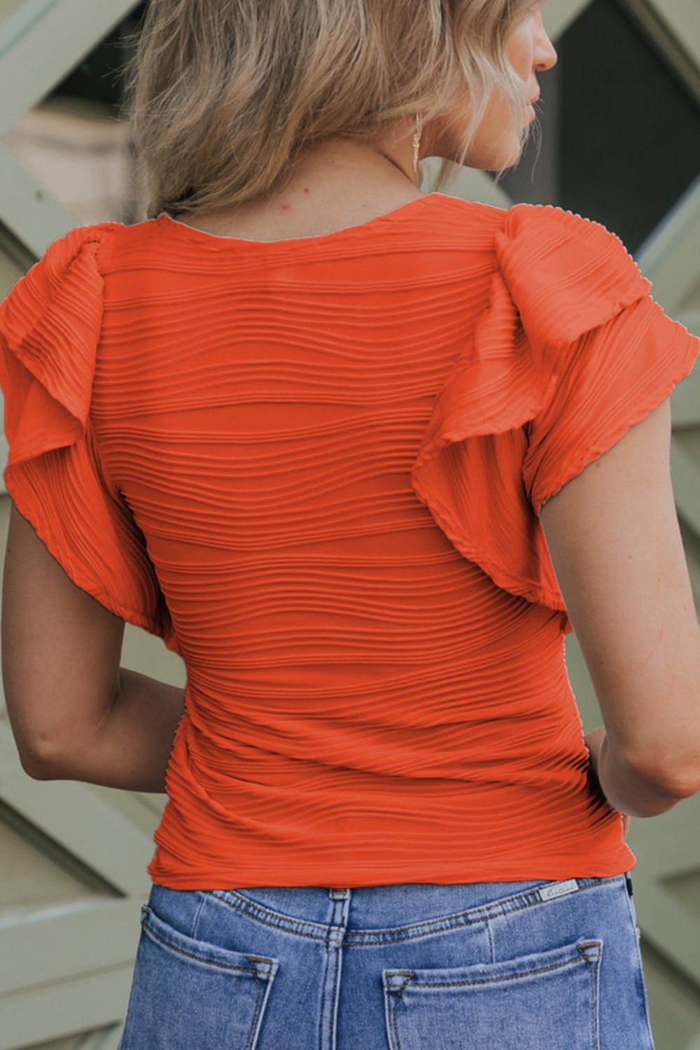 Textured Round Neck Cap Sleeve Top – product image 21