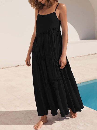 Full Size Ruched Tiered Spaghetti Strap Dress – product image 13