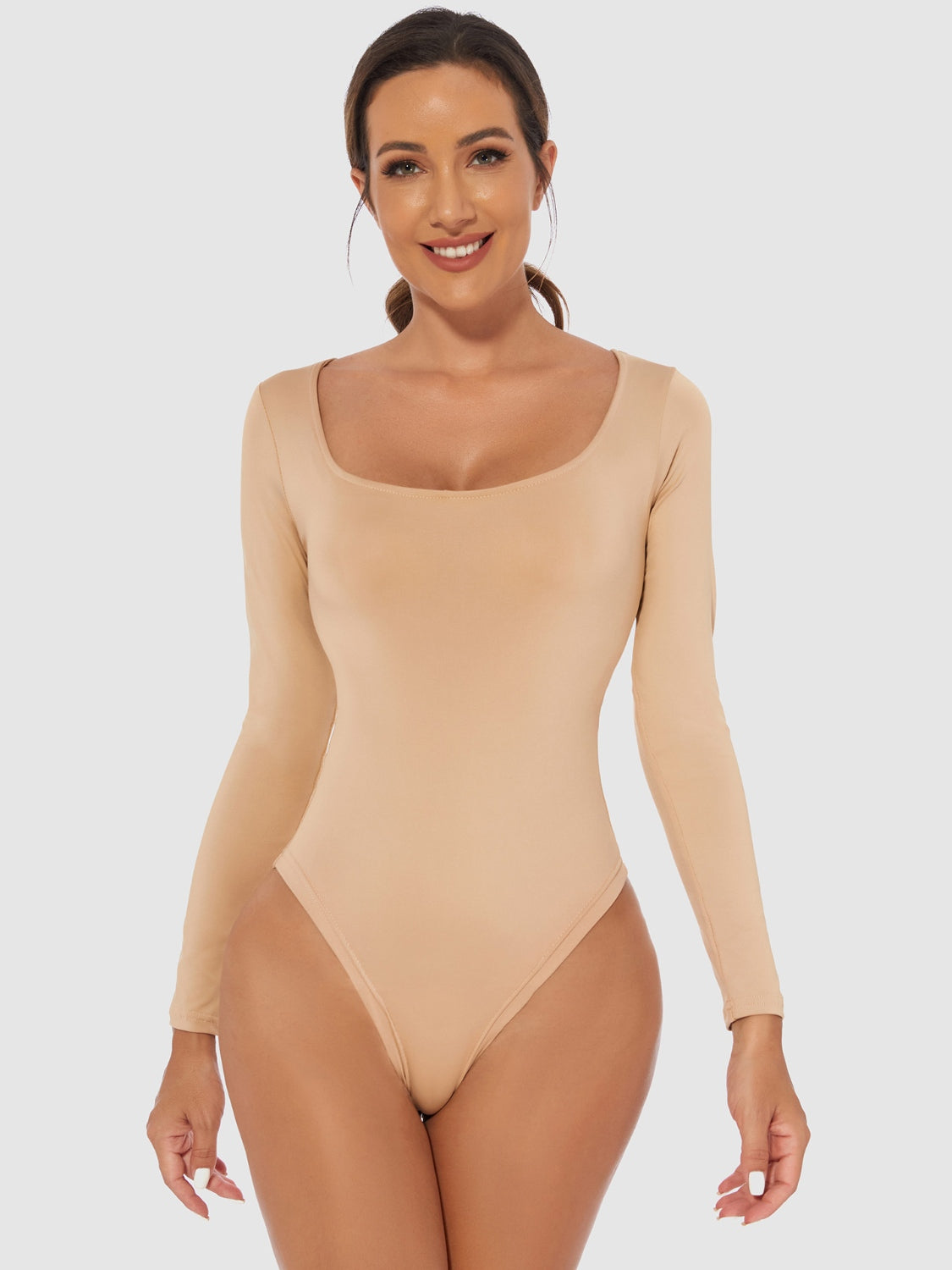 Full Size Scoop Neck Long Sleeve Bodysuit – product image 11