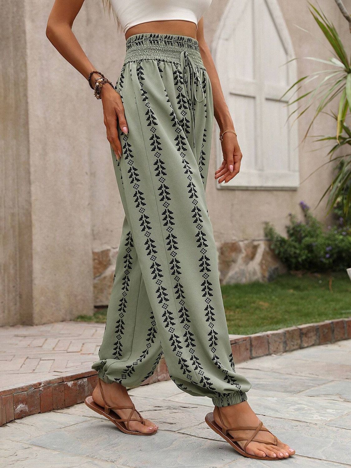Tied Printed High Waist Pants – product image 7