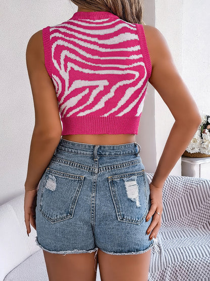 Cutout Animal Print Round Neck Tank – product image 9