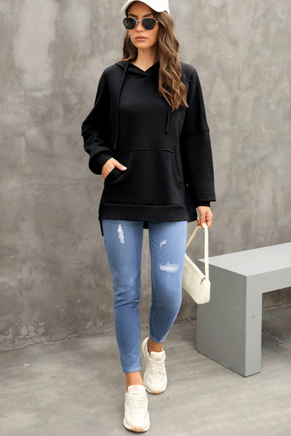 Waffle-Knit Long Sleeve Hoodie – product image 4