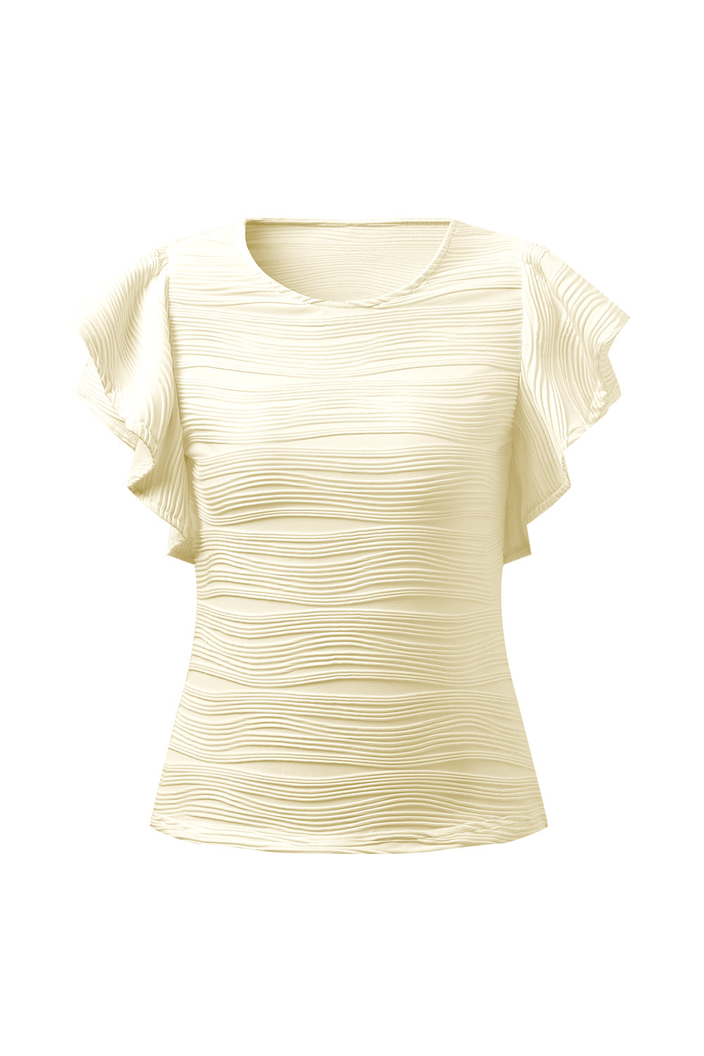 Textured Round Neck Cap Sleeve Top – product image 31
