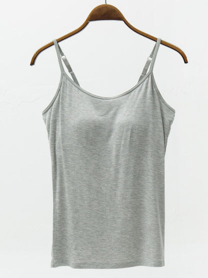 Full Size Adjustable Strap Modal Cami with Bra – product image 5