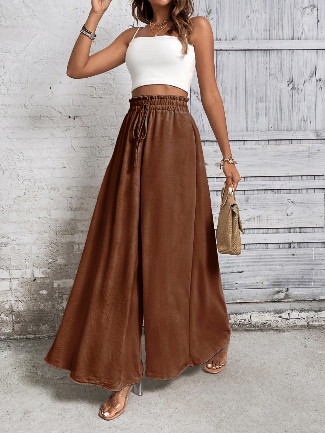 Tied High Waist Wide Leg Pants – product image 22