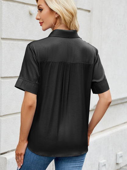 Collared Neck Short Sleeve Shirt – product image 12