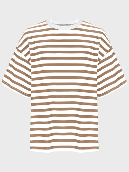 Striped Round Neck Half Sleeve T-Shirt