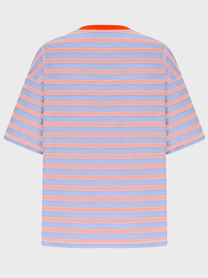 Striped Round Neck Half Sleeve T-Shirt
