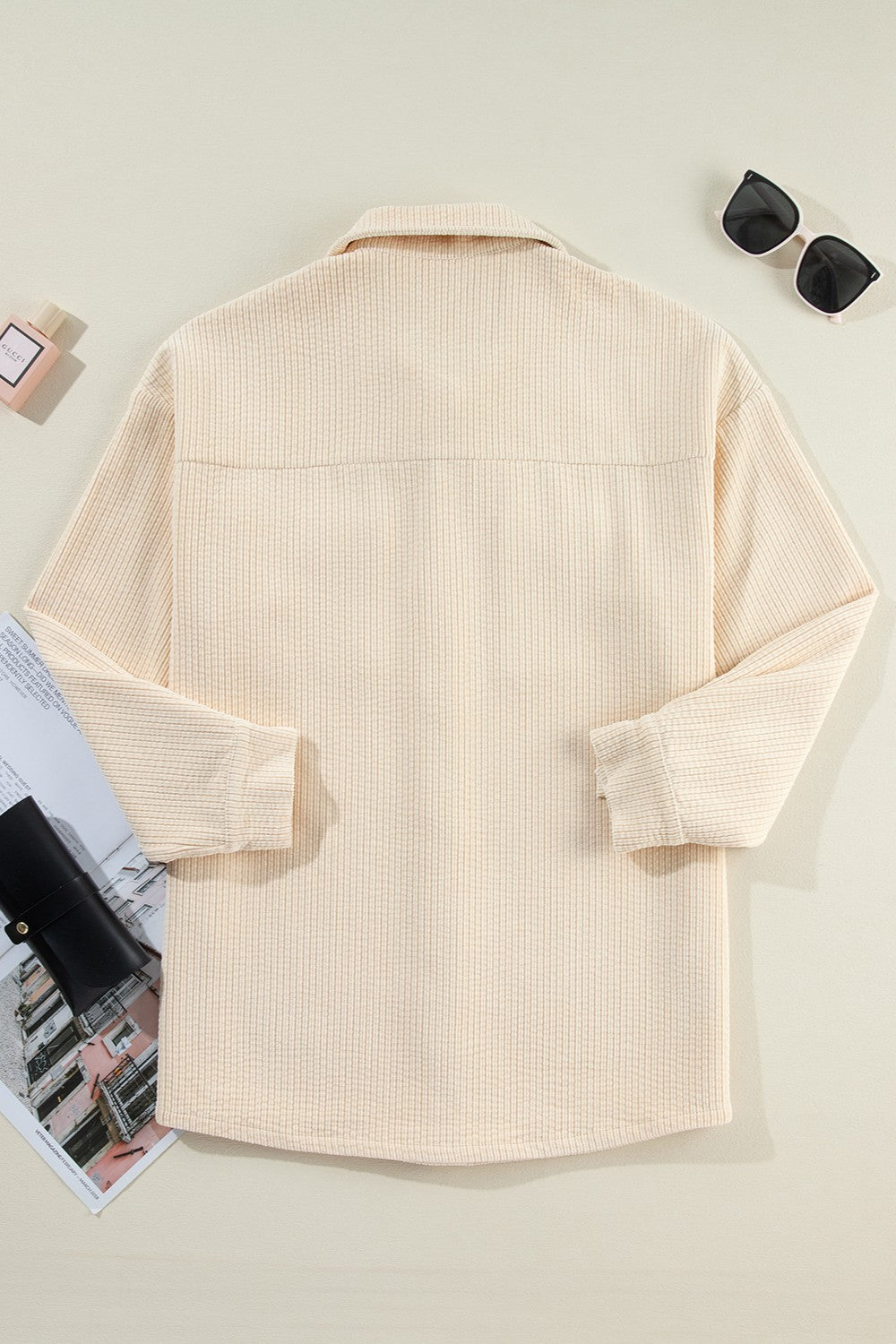 Pocketed Button Up Dropped Shoulder Shacket – product image 3