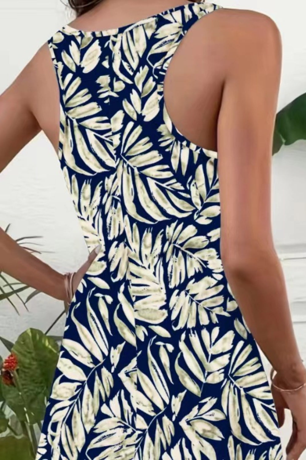 Printed Scoop Neck Wide Strap Mini Dress – product image 13