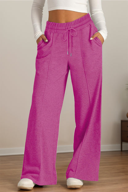 Drawstring Elastic Waist Wide Leg Pants – product image 16