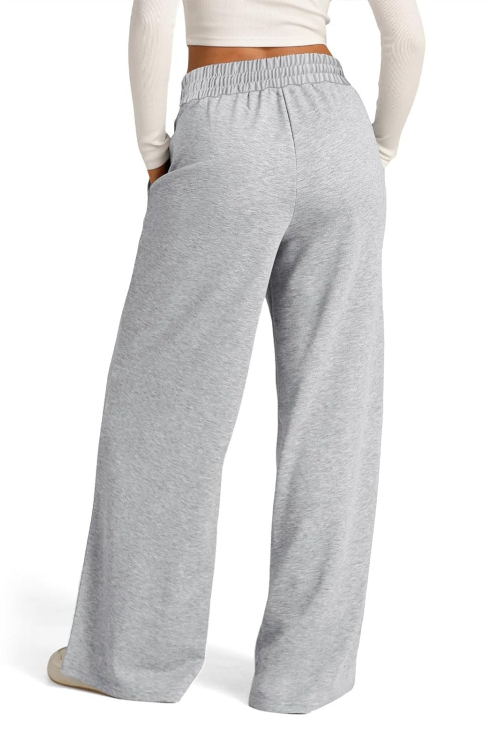 Drawstring Elastic Waist Wide Leg Pants – product image 2