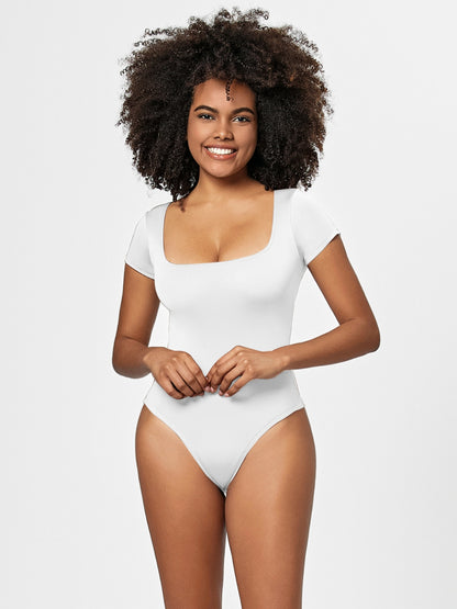Full Size Square Neck Short Sleeve Bodysuit – product image 2