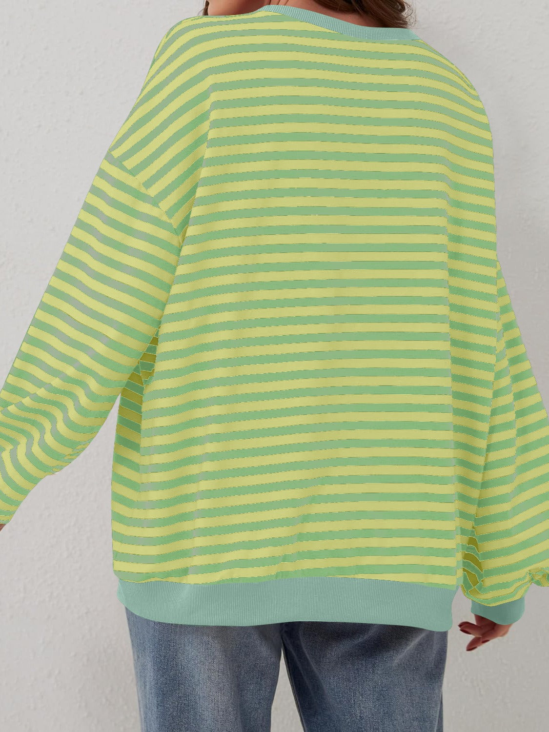Contrast Striped Long Sleeve Sweatshirt – product image 20