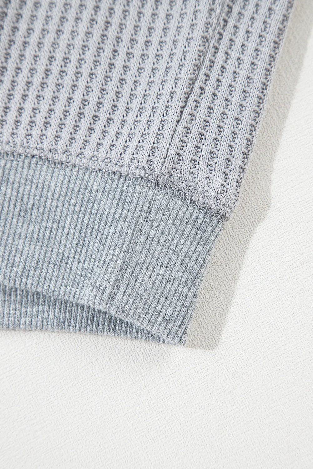 Waffle-Knit Round Neck Long Sleeve Top – product image 6