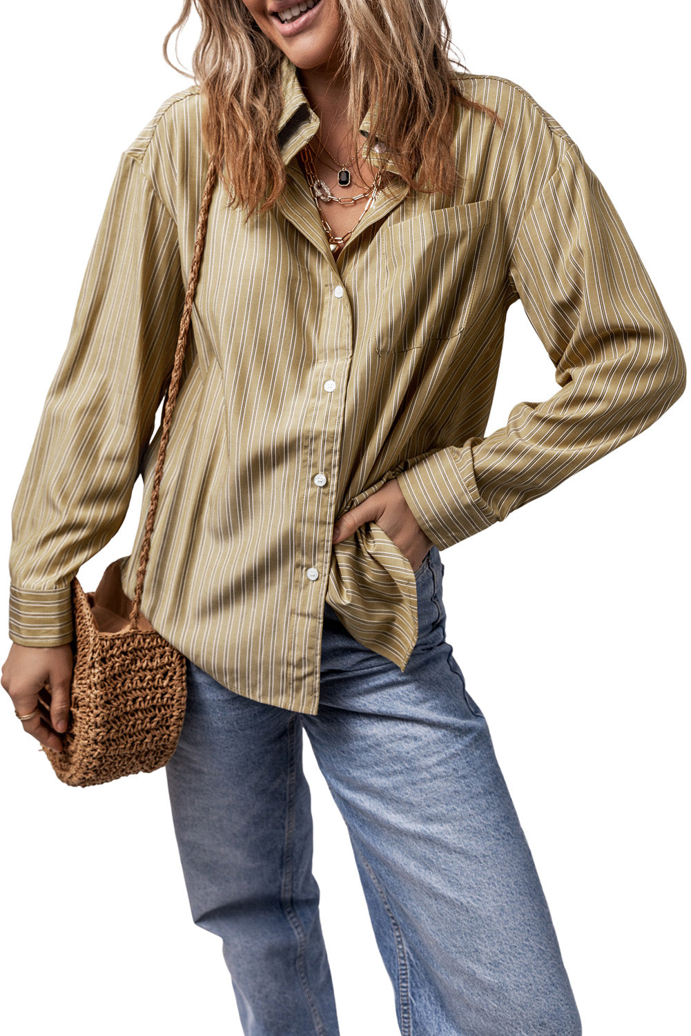 Striped Button Up Long Sleeve Shirt – product image 36