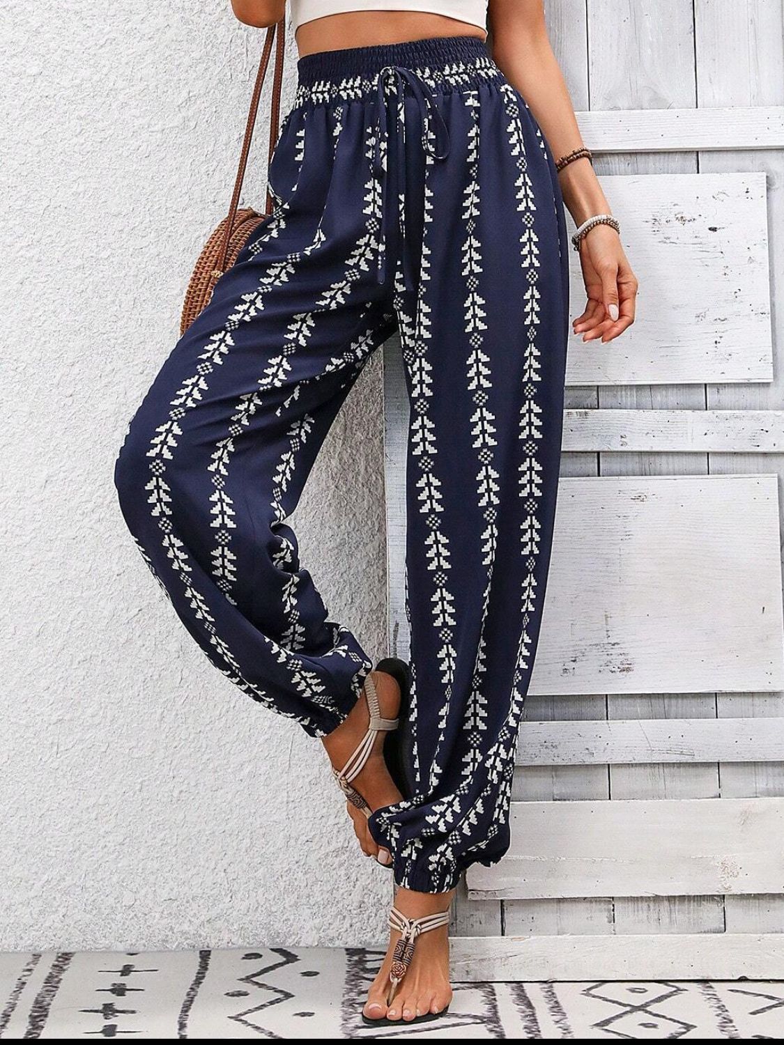 Tied Printed High Waist Pants – product image 3