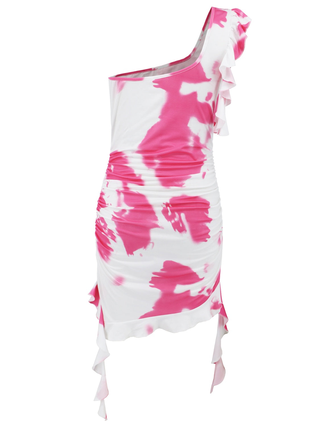 Ruffled Tie-Dye Single Shoulder Mini Dress – product image 14