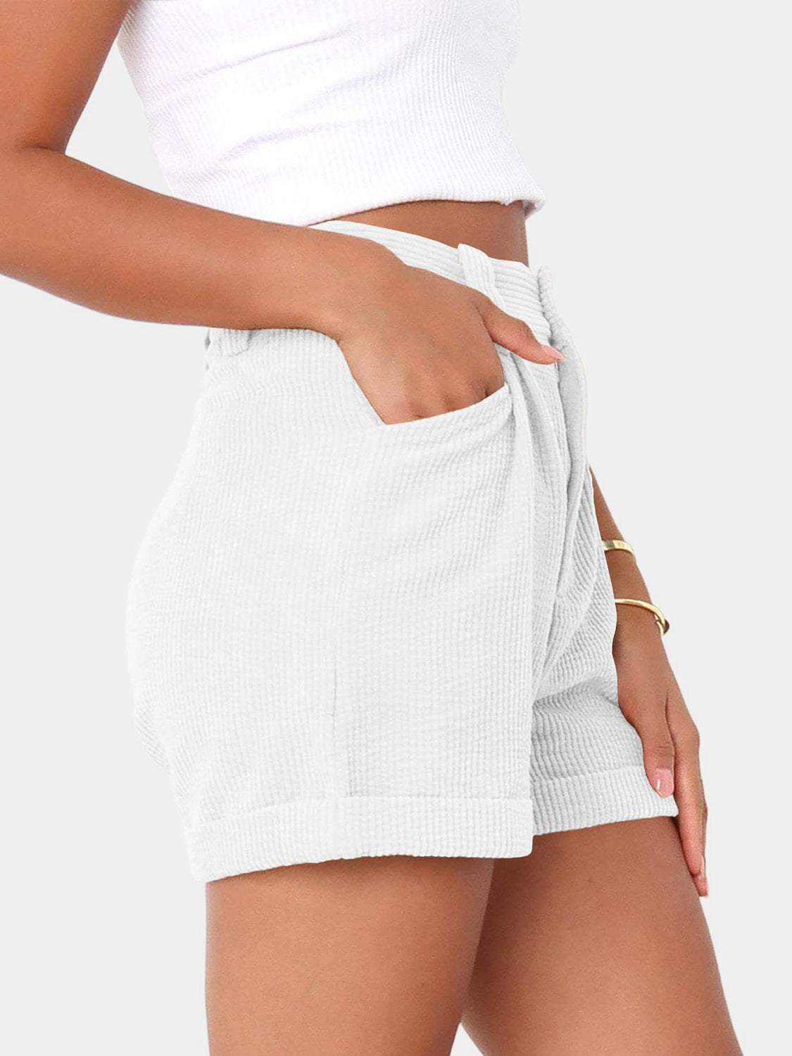 Full Size High Waist Shorts with Pockets – product image 8