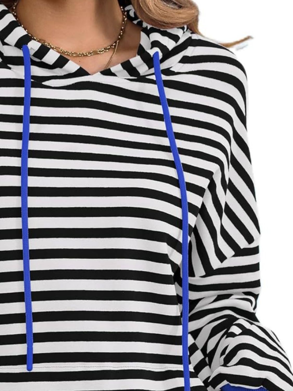 Drawstring Striped Long Sleeve Hoodie – product image 9