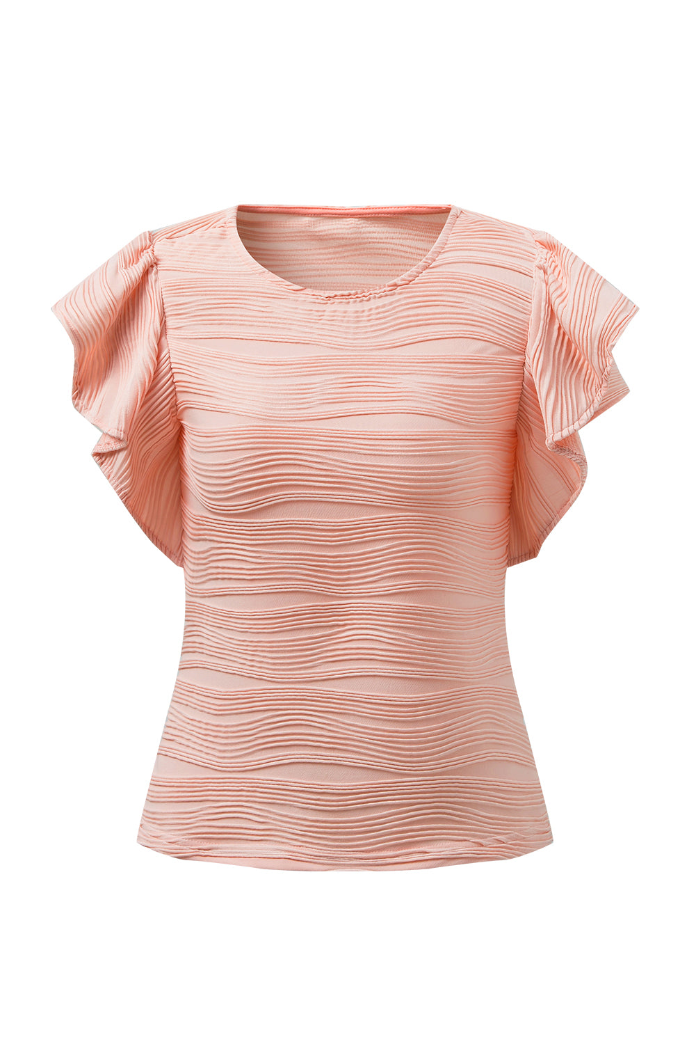 Textured Round Neck Cap Sleeve Top – product image 25