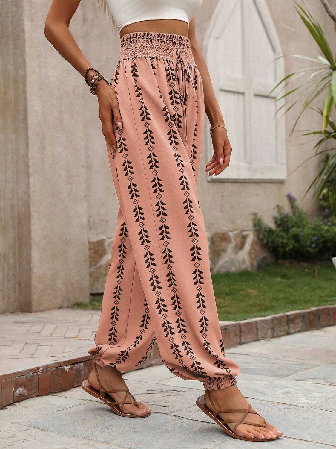 Tied Printed High Waist Pants – product image 16