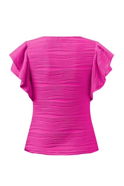 Textured Round Neck Cap Sleeve Top – product image 24