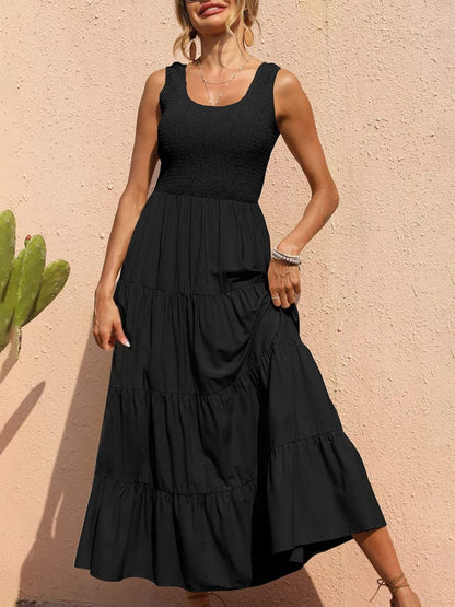 Tiered Smocked Wide Strap Dress – product image 10
